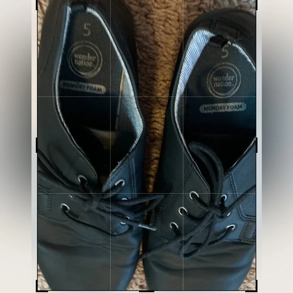 Wonder Nation Classic Dress Shoes Lace Up Black Size 5